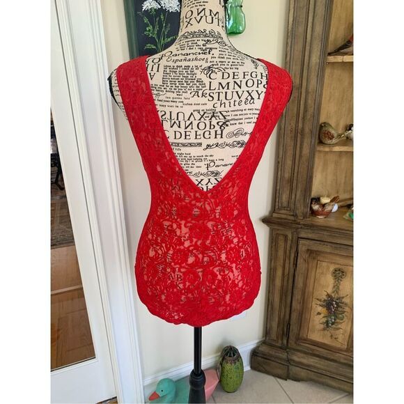 Cabernet Red Lace Body Suit - Picture 5 of 11